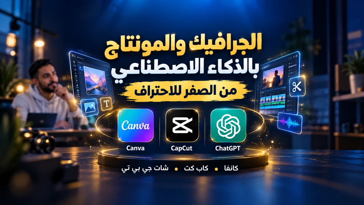 الجرافيك والمونتاج بالذكاء الاصطناعي — كانفا وكاب كت